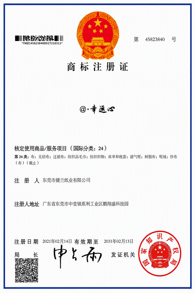 第 5 类商标证书
